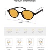 image:imageSOJOS Retro Oval Round Polarized Sunglasses Womens Mens Small Chic Vintage Trendy Sunnies SJ2611Shiny BlackYellow Tint