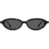 image:imageSOJOS Retro Oval Sunglasses Women Polarized UV Protection Acetate Frame Metal Temples Small Face Trendy Shades SJ3143 MistBlackGrey