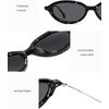 image:imageSOJOS Retro Oval Sunglasses Women Polarized UV Protection Acetate Frame Metal Temples Small Face Trendy Shades SJ3143 MistBlackGrey