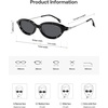 image:imageSOJOS Retro Oval Sunglasses Women Polarized UV Protection Acetate Frame Metal Temples Small Face Trendy Shades SJ3143 MistBlackGrey