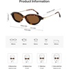 image:imageSOJOS Retro Oval Sunglasses Women Polarized UV Protection Acetate Frame Metal Temples Small Face Trendy Shades SJ3143 MistTortosieBrown