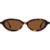 image:imageSOJOS Retro Oval Sunglasses Women Polarized UV Protection Acetate Frame Metal Temples Small Face Trendy Shades SJ3143 MistTortosieBrown
