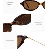 image:imageSOJOS Retro Oval Sunglasses Women Polarized UV Protection Acetate Frame Metal Temples Small Face Trendy Shades SJ3143 MistTortosieBrown