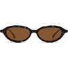 image:imageSOJOS Retro Oval Sunglasses Women Polarized UV Protection Acetate Frame Metal Temples Small Face Trendy Shades SJ3143 MistYellowBrown