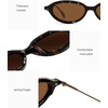 image:imageSOJOS Retro Oval Sunglasses Women Polarized UV Protection Acetate Frame Metal Temples Small Face Trendy Shades SJ3143 MistYellowBrown