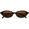 image:imageSOJOS Retro Oval Sunglasses Women Polarized UV Protection Acetate Frame Metal Temples Small Face Trendy Shades SJ3143 MistYellowBrown