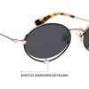 image:imageSOJOS Retro Oval Sunglasses Women Trendy Lightweight Narrow Vintage Small Shades UV Protection Sun Glasses LarmesBlackGrey