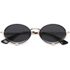 image:imageSOJOS Retro Oval Sunglasses Women Trendy Lightweight Narrow Vintage Small Shades UV Protection Sun Glasses LarmesBlackGrey