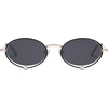 image:imageSOJOS Retro Oval Sunglasses Women Trendy Lightweight Narrow Vintage Small Shades UV Protection Sun Glasses LarmesBlackGrey