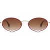 image:imageSOJOS Retro Oval Sunglasses Women Trendy Lightweight Narrow Vintage Small Shades UV Protection Sun Glasses LarmesRedGradient Brown