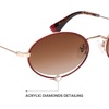 image:imageSOJOS Retro Oval Sunglasses Women Trendy Lightweight Narrow Vintage Small Shades UV Protection Sun Glasses LarmesRedGradient Brown