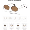 image:imageSOJOS Retro Oval Sunglasses Women Trendy Lightweight Narrow Vintage Small Shades UV Protection Sun Glasses LarmesTortoiseBrown