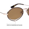 image:imageSOJOS Retro Oval Sunglasses Women Trendy Lightweight Narrow Vintage Small Shades UV Protection Sun Glasses LarmesTortoiseBrown