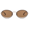 image:imageSOJOS Retro Oval Sunglasses Women Trendy Lightweight Narrow Vintage Small Shades UV Protection Sun Glasses LarmesTortoiseBrown