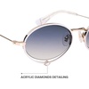 image:imageSOJOS Retro Oval Sunglasses Women Trendy Lightweight Narrow Vintage Small Shades UV Protection Sun Glasses LarmesWhiteBlue