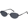 image:imageSOJOS Retro Oval Sunglasses Womens Trendy Rimless Sun Glasses Vintage Narrow Shades SJ1242Black  Grey Lens