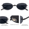 image:imageSOJOS Retro Oval Sunglasses Womens Trendy Rimless Sun Glasses Vintage Narrow Shades SJ1242Black  Grey Lens