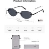 image:imageSOJOS Retro Oval Sunglasses Womens Trendy Rimless Sun Glasses Vintage Narrow Shades SJ1242Black  Grey Lens