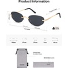image:imageSOJOS Retro Oval Sunglasses Womens Trendy Rimless Sun Glasses Vintage Narrow Shades SJ1242Gold  Grey Lens