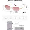 image:imageSOJOS Retro Oval Sunglasses Womens Trendy Rimless Sun Glasses Vintage Narrow Shades SJ1242Shiny Gold  Pink Lens