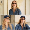 image:imageSOJOS Retro Oval Sunglasses Womens Trendy Rimless Sun Glasses Vintage Narrow Shades SJ1242Shiny Gold  Pink Lens