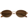 image:imageSOJOS Retro Oval Sunglasses for Women Men 90s Sunnies Lightweight Metal Frame Classic UV Protection Shades EliseBrownBrown