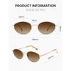 image:imageSOJOS Retro Oval Sunglasses for Women Men 90s Sunnies Lightweight Metal Frame Classic UV Protection Shades EliseBrownBrown