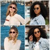 image:imageSOJOS Retro Oval Sunglasses for Women Men 90s Sunnies Lightweight Metal Frame Classic UV Protection Shades EliseBrownBrown