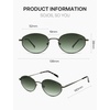image:imageSOJOS Retro Oval Sunglasses for Women Men 90s Sunnies Lightweight Metal Frame Classic UV Protection Shades EliseGreenGreen