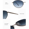 image:imageSOJOS Retro Oval Sunglasses for Women Men 90s Sunnies Lightweight Metal Frame Classic UV Protection Shades EliseGreyGrey