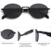 image:imageSOJOS Retro Oval Sunglasses for Women Men Trendy Sun Glasses Designer Inspired Classic Shades UV400 Protection SJ1224Black