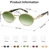image:imageSOJOS Retro Oval Sunglasses for Women Men Trendy Sun Glasses Designer Inspired Classic Shades UV400 Protection SJ1224Green