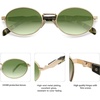 image:imageSOJOS Retro Oval Sunglasses for Women Men Trendy Sun Glasses Designer Inspired Classic Shades UV400 Protection SJ1224Green