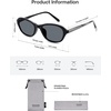 image:imageSOJOS Retro Oval Sunglasses for Women Trendy Cat Eye Narrow Chic Y2K 90s Sunnies SJ2685BlackGrey