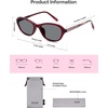 image:imageSOJOS Retro Oval Sunglasses for Women Trendy Cat Eye Narrow Chic Y2K 90s Sunnies SJ2685BurgundyGrey