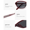 image:imageSOJOS Retro Oval Sunglasses for Women Trendy Cat Eye Narrow Chic Y2K 90s Sunnies SJ2685BurgundyGrey