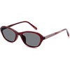 image:imageSOJOS Retro Oval Sunglasses for Women Trendy Cat Eye Narrow Chic Y2K 90s Sunnies SJ2685BurgundyGrey