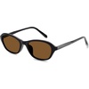 image:imageSOJOS Retro Oval Sunglasses for Women Trendy Cat Eye Narrow Chic Y2K 90s Sunnies SJ2685Matte BlackBrown