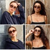 image:imageSOJOS Retro Oval Sunglasses for Women Trendy Cat Eye Narrow Chic Y2K 90s Sunnies SJ2685TortoiseBrown