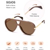 image:imageSOJOS Retro Oversized Aviator Polarized Sunglasses for Women Men Vintage Shield Large Shades SJ2657Crystal BrownBrown