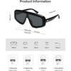 image:imageSOJOS Retro Oversized Aviator Sunglasses for Women Trendy Square Shield Sun Glasses Large Shades SJ2696Black  Grey