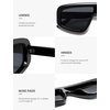 image:imageSOJOS Retro Oversized Aviator Sunglasses for Women Trendy Square Shield Sun Glasses Large Shades SJ2696Black  Grey