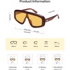 image:imageSOJOS Retro Oversized Aviator Sunglasses for Women Trendy Square Shield Sun Glasses Large Shades SJ2696Brown  Yellow