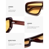 image:imageSOJOS Retro Oversized Aviator Sunglasses for Women Trendy Square Shield Sun Glasses Large Shades SJ2696Brown  Yellow