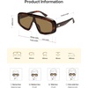 image:imageSOJOS Retro Oversized Aviator Sunglasses for Women Trendy Square Shield Sun Glasses Large Shades SJ2696Tortoise  Brown
