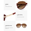 image:imageSOJOS Retro Oversized Polarized Aviator Sunglasses Women Men SJ2681  Unisex Big design UV400 protection lenses driving outdoor activitiesRedBrown Grading