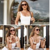 image:imageSOJOS Retro Oversized Polarized Aviator Sunglasses Women Men SJ2681  Unisex Big design UV400 protection lenses driving outdoor activitiesRedBrown Grading