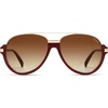 image:imageSOJOS Retro Oversized Polarized Aviator Sunglasses Women Men SJ2681  Unisex Big design UV400 protection lenses driving outdoor activitiesRedBrown Grading