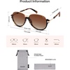 image:imageSOJOS Retro Oversized Polarized Aviator Sunglasses Women Men SJ2681  Unisex Big design UV400 protection lenses driving outdoor activitiesTortoiseBrown Grading