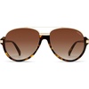 image:imageSOJOS Retro Oversized Polarized Aviator Sunglasses Women Men SJ2681  Unisex Big design UV400 protection lenses driving outdoor activitiesTortoiseBrown Grading
